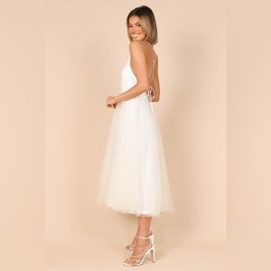 Petal & Pump AVINA TULLE MIDI DRESS - CREAM